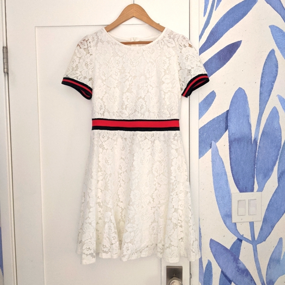White lace mini dress